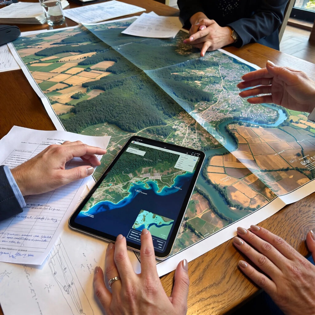 TerraBridge advisors conducting ESG due diligence and financial structuring review